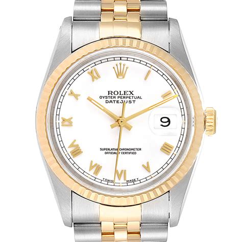 Rolex Datejust 36mm Yellow Gold White Dial 